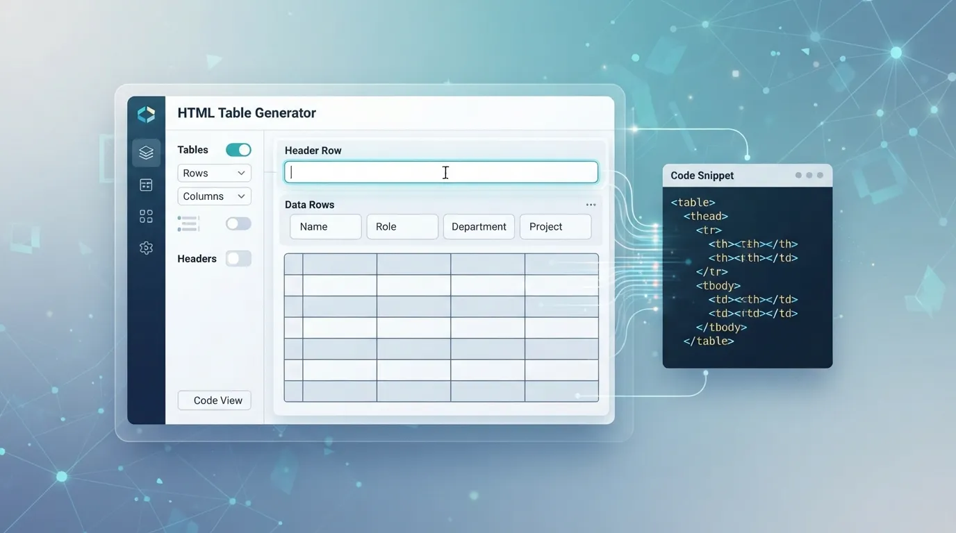 HTML Table Generator - Easily Create HTML Tables